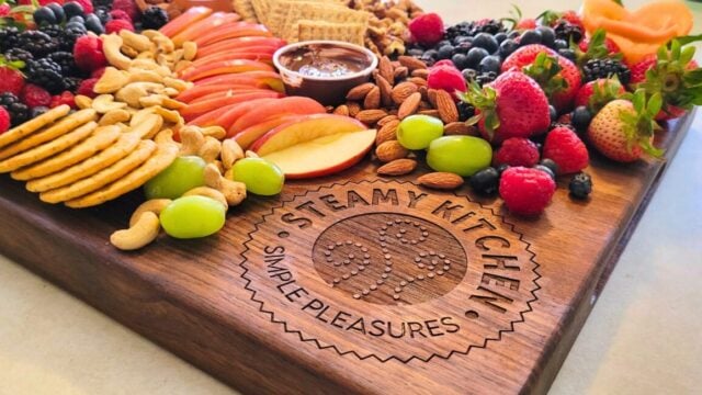 John Boos Reversible Walnut Cutting Board as a fruit and nut board