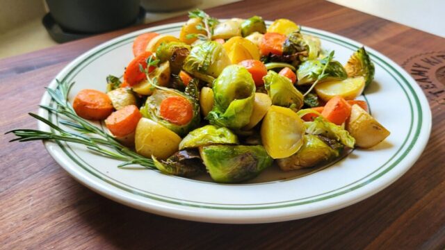 Roasted veggies on a plate