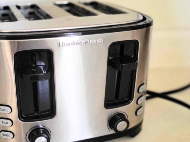 Close up of toaster