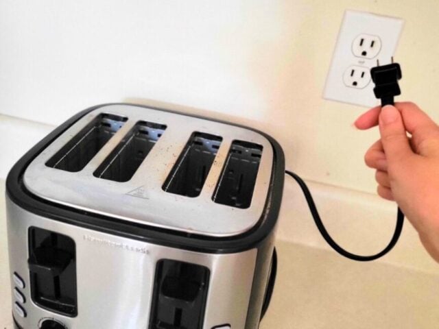 Unplugging the toaster