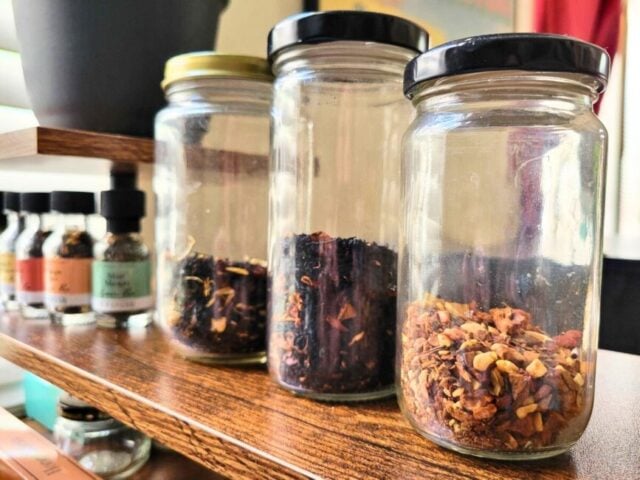 teas in jars