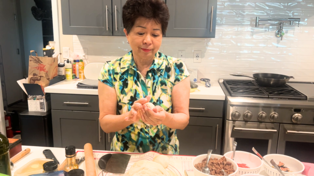 Mom with the breadstuff  dough