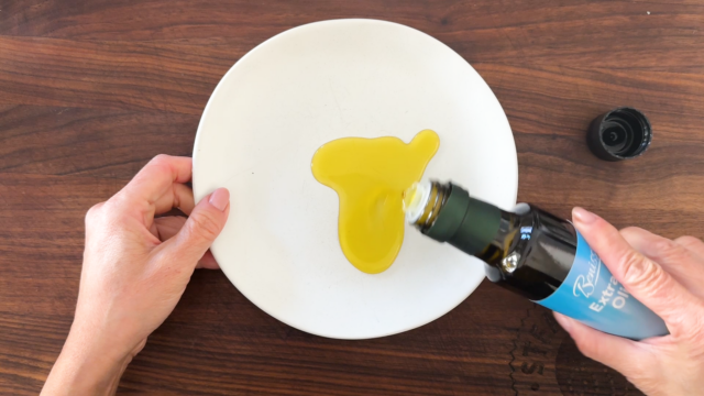 olive oil on a plate