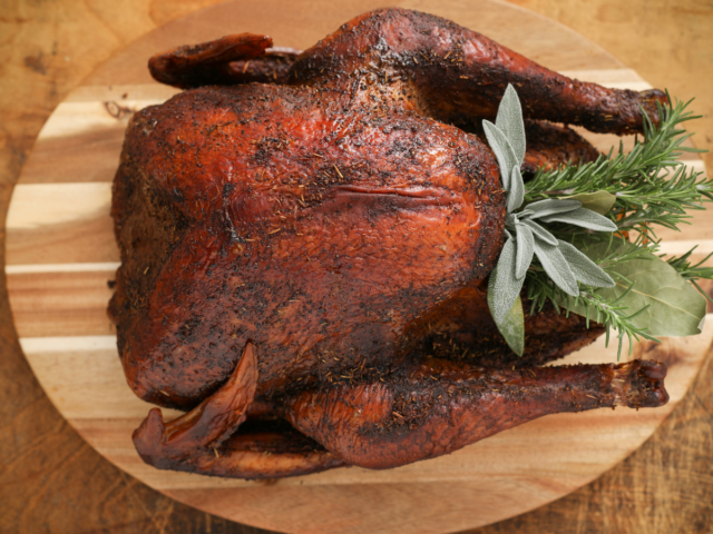 thanksgiving turkey on a cutting board