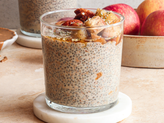 winter chia pudding closeup