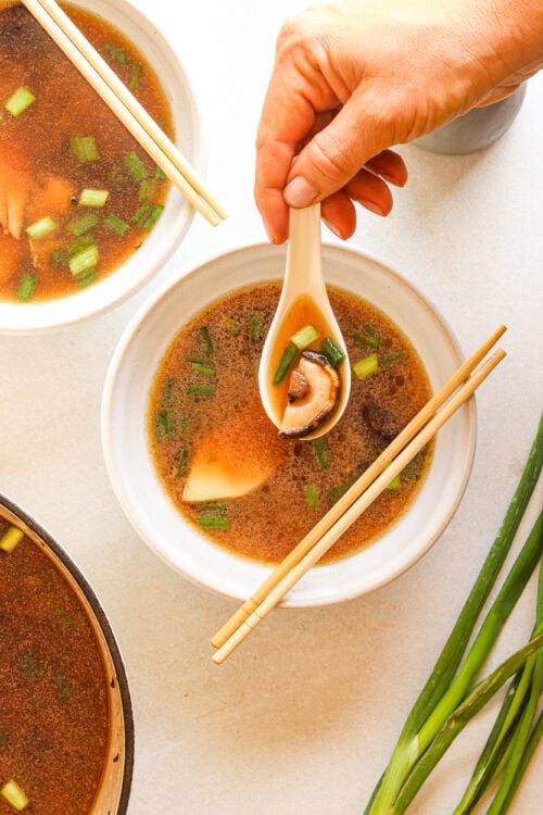 Easy Mushroom Miso Broth Soup Recipe