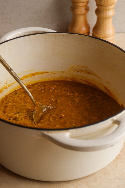 Red Lentil Curry in pot