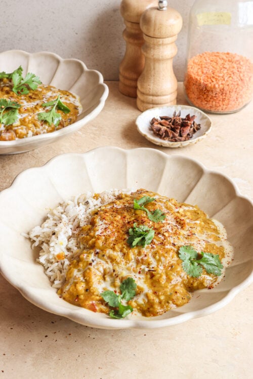 Red Lentil Curry in plate