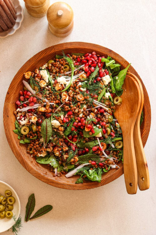 winter crunch lentil salad