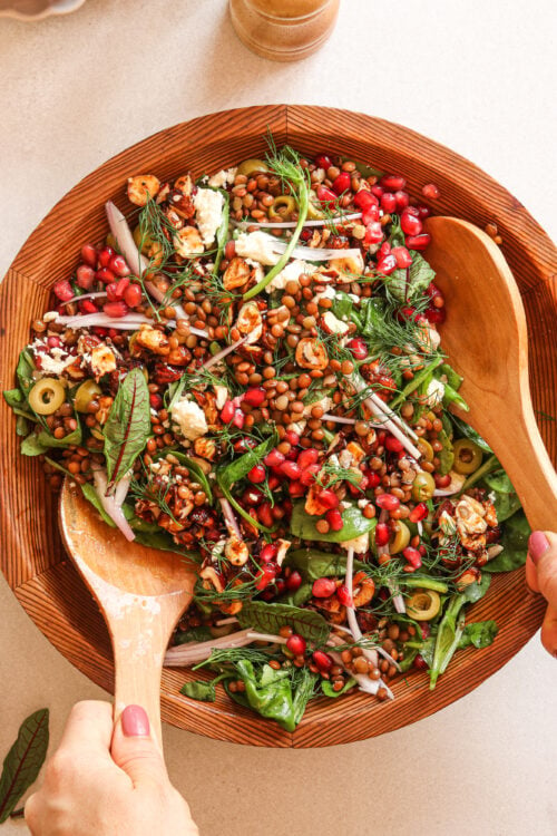 winter crunch lentil salad