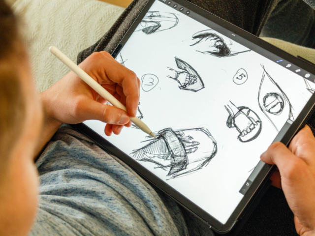 drawing on a tablet