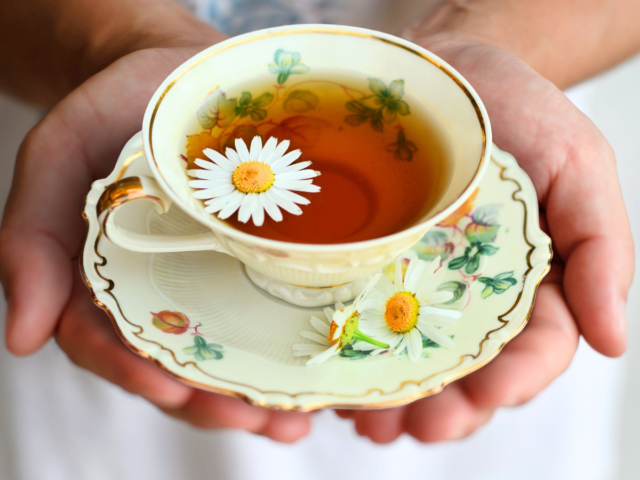 floral tea cup