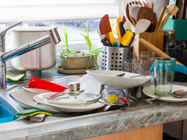 pile of dirty dishes