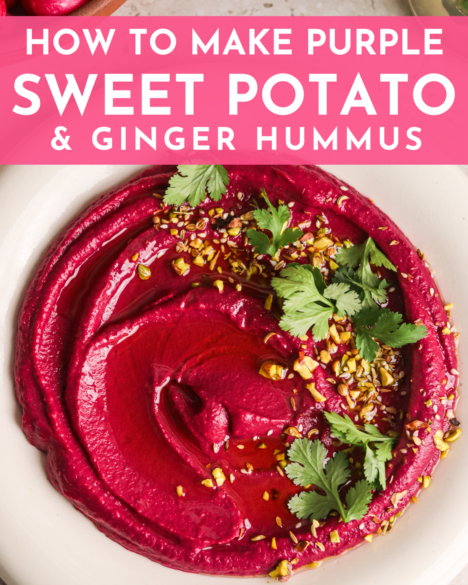 How to Make Purple Sweet Potato & Ginger Hummus