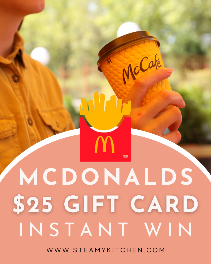 $25 Mcdonalds Gift Card Instant WinEnds in 84 days.