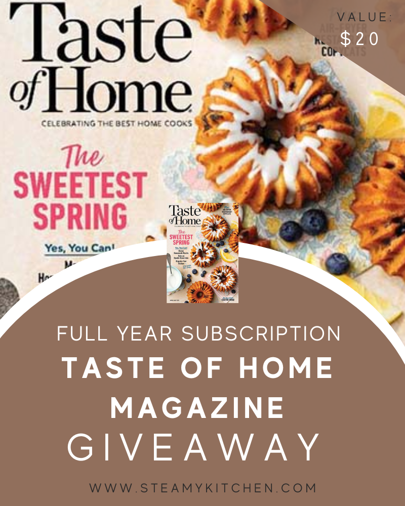 Taste of Home Magazine Subscription (Full Year) GiveawayEnds in 91 days.