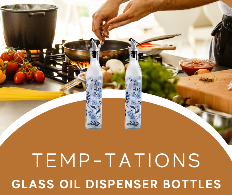 Temp-tations Set of 2 Glass Oil Dispenser Bottles Giveaways