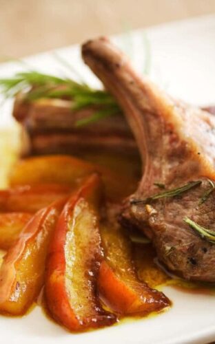 Lamb Chops with Curried Pears