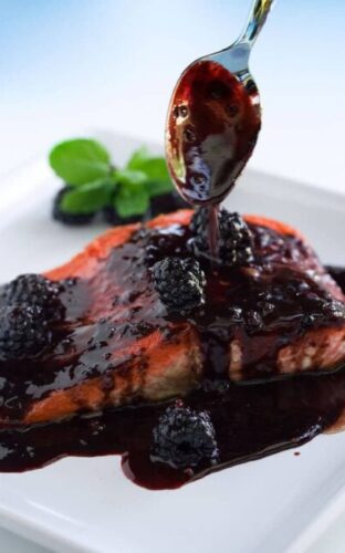 Salmon with Blackberry Brandy Sauce